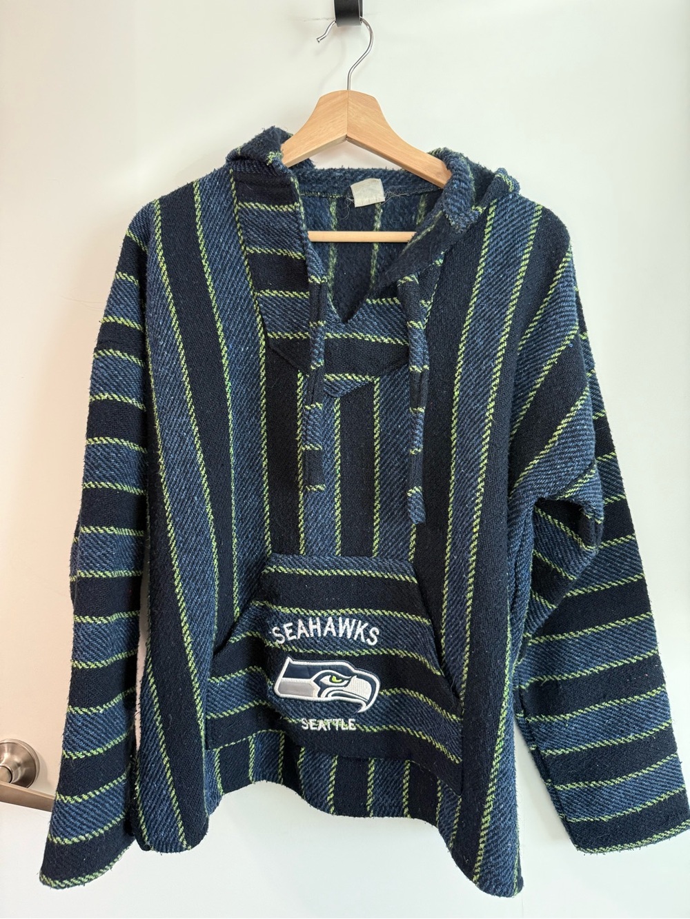 Seattle Seahawks Navy & Green Hooded Baja Sweater